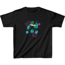 Tarz Yeri Unisex Çocuk Baskılı T-Shirt - Siyah