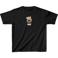 Tarz Yeri Unisex Çocuk Baskılı T-Shirt - Siyah