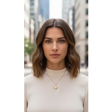Fundéa Jewelry Kadın Gold 316L Çelik Anka Kuşu Figürlü Zirkon Taşlı Açılır Madalyon Trend Kombin Takı Aksesuar Kolye 45 cm