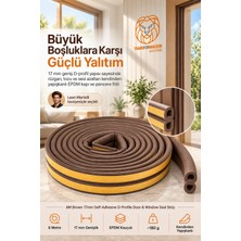 Transformacion 6m Kahverengi 17MM Geniş Kapı Pencere Bandı Kendinden Yapışkanlı D Profil Izolasyon Süngeri Kauçuk Fitil Hava Kesici 723794