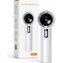 Yüksek Hızlı El Tipi Fan 100 Kademeli Hız Ayarlı Dijital Ekranlı Şarjlı Taşınabilir Mini Vantilatör