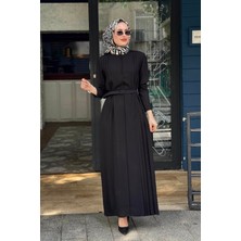 Green Jade Krep Elbise 5017 Siyah