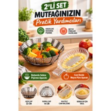 Open City 2'li Ek Gıda Seti Buharda Sebze Pişirme Aparatı ve Cam Elma Rendesi Bebek Meyve Püresi Hazırlama Set