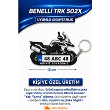 KIZILAKŞAM Benelli Trk 502X Motosiklet Uyumlu Kişiye Özel Hediyelik Motor Plaka Anahtarlık