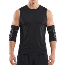 Musclecloth Elastik Spor Dirseklik 2'li Paket Siyah