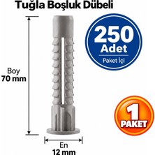 Ege Arge Made Tuğla Boşluk Dübeli 12 mm 250 Li 1 Paket