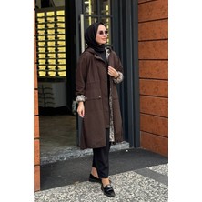 Beiaz Nora Büzgülü Trençkot SK27-1001 Acı Kahve
