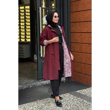 Beiaz Nora Büzgülü Trençkot SK27-1001 Bordo
