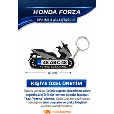 KIZILAKŞAM Honda Forza Motosiklet Uyumlu Kişiye Özel Hediyelik Motor Plaka Anahtarlık