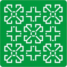Besing Sashiko Geometrik Çiçek Desenli Nakış Şablonu – Yeniden Kullanılabilir Kumaş İşleme Stencil