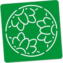 Besing Sashiko Çiçek Desenli Nakış Şablonu – Yeniden Kullanılabilir Kumaş İşleme Stencil