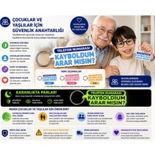 Besing Karanlıkta Parlayan Kişiye Özel Anahtarlık | Yaşlı & Çocuk Güvenlik Anahtarlığı | 3D Baskı
