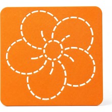 Besing Çiçek Desen Sashiko Nakış Şablonu 10 cm