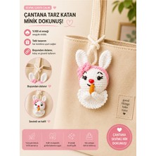 Besing Amigurumi Tavşan Çanta Çalmı | El Yapımı Çanta Süsü | Boyundan Dolamalı Çanta Aksesuarı