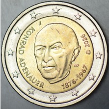 Banknoting Almanya 2 Euro 2026 J. Hatıra-Konrad Adenauer. Kapamada Çilaltı+