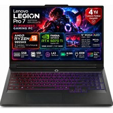 Lenovo Legion Pro 7 16AFR10H Amd Ryzen 9 9955HX 32GB 2tb SSD Rtx 5070 Tı 12GB (140W) 16" Wqxga (2560X1600) OLED 240Hz Windows 11 Pro Taşınabilir Bilgisayar 83RU0024TR H1