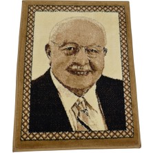 Zehra Abla Halı Yeni Portre Merhum Necmettin Erbakan Tasvirli Duvar Halısı 7579