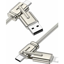 Zipax Casper Vıa A1 A3 A4 A3 Plus  Uyumlu Şarj Kablosu 4in1 Type-C / Lightning GD-UC832