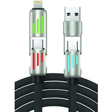 Zipax Galaxy Note 8 9 -10 20 Ultra Plus Lite  Uyumlu Şarj Kablosu 4in1 Type-C / Lightning AURS-CB319