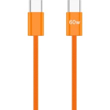 Zipax Redmi K50 K50 Pro K50 Ultra  Uyumlu Şarj Kablosu 60W Type-C Turuncu Hızlı Şarj AURS-CB440
