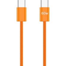 Zipax Galaxy A30 A30S A31 A32 A33 A34 A35 Uyumlu Şarj Kablosu 60W Type-C Turuncu Hızlı Şarj AURS-CB440
