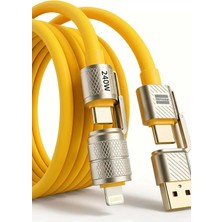 Zipax Galaxy M32 M33 M34 M35 M40 Uyumlu Şarj Kablosu 4in1 240W Type-C / Lightning TRM-U23