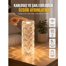 Aslanoğlu Store Yeni Nesil Modern Kristal Masa ve Gece Lambası Dokunmatik Renk Değiştirebilen