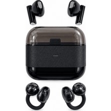 Aslanoğlu Store Kablosuz Bluetooth Kulaklık 2’si 1 Arada Klipsli Kulak Içi 4’lü Siyah