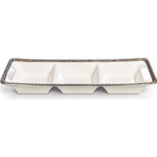 Lamedore Mesh Beyaz Sılver 3'lü Cerezlık 46X15X6,2 cm