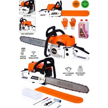 Steiner 2.1 Kw TURBO-5200 Profesyonel 2.8 Hp Çift Egzoz 52CC Ağaç Odun Dal Kesme Benzinli Testere Hızar Makinesi 50CM