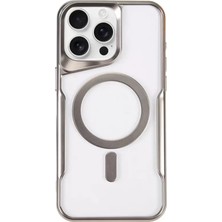 Belirtilmemiş Apple Iphone 11 Pro Max Kılıf Boyi Magsafe Silikon Kapak - Gümüş