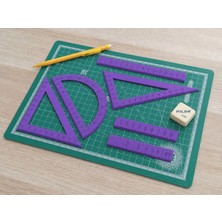 SBN - Store 3D Baskı Geometri Cetvel Seti - Iletki, Gönye ve Ölçüm Araçları - Mor