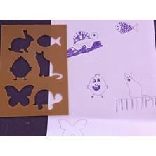 SBN - Store 3D Baskı Hayvan Figürleri Çizim Şablonu - Çoklu Desen Kalıbı - Kahverengi