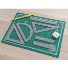 SBN - Store 3D Baskı Geometri Cetvel Seti - Iletki, Gönye ve Ölçüm Araçları - Gri