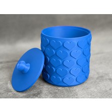 SBN - Store 3D Baskı Kalp Desenli Kapaklı Saklama Kutusu - Iki Renkli Organizer - Mavi