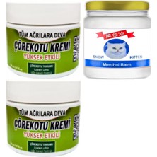 Belirtilmemiş Çörek Otu Kremi 2 Adet 100 ml + Snow Kitten Menthol Balm 50 ml / Seti
