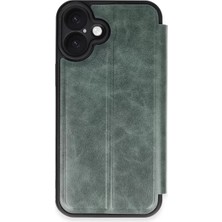 Belirtilmemiş Apple Iphone 16 Plus Kılıf Flip Cover - Koyu Yeşil