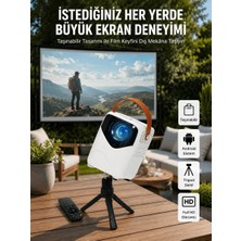 Belirtilmemiş Hd Ayaklı Portatif Projeksiyon Cihazı Android Işlemcili Sinema Projektörü