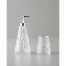 English Home Sasha Cam 2'li Banyo Seti Şeffaf