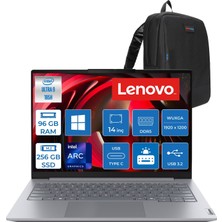 Lenovo Thinkbook 14 G8 Ial Intel Core Ultra 9 185H 96GB Ddr5 256GB SSD Intel Arc Graphics 14" Wuxga IPS Windows 11 Pro Taşınabilir Bilgisayar 821SJ00PNTXWP50 + Zettaçanta