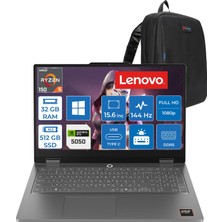 Lenovo Loq Essential 15ARP11 Amd Ryzen 5 150 32GB Ddr5 512GB SSD 8gb RTX5050 15.6" Fhd IPS 144Hz Windows 11 Home Oyun Bilgisayarı 883VA003BTRWH09 + Zettaçanta