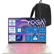Lenovo Yoga Slim 7 Aura Edition 14ILL10 Intel Core Ultra 5 226V 16GB LPDDR5X 256GB SSD Intel Arc 130V 14" Wuxga OLED Windows 11 Home Taşınabilir Bilgisayar 883JX00BATRWH01 + Zettaçanta