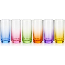 Easy Life Collection's Rainbow 6'lı Cam Bardak Seti - 500 ml