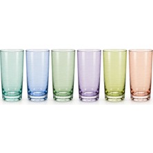 Easy Life Collection's Rainbow 6'lı Cam Meşrubat Bardağı Seti - 430 ml