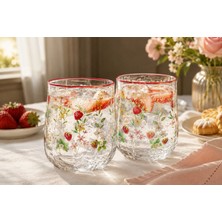 Easy Life Collection's Jardin Des Fraises 2'li Cam Bardak Seti 500 ml