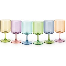 Easy Life Collection's Rainbow 6'lı Cam Şarap Kadehi Seti - 360 ml