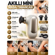 Azurtech Akıllı Mini Masaj Tabancası 580MAH 4 Kademeli 2 Başlıklı Sessiz Masaj Cihazı