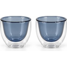Wd Lifestyle Monterey Mavi Çift Cidarlı 2’li Espresso Bardak Seti - 80 ml