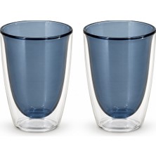 Wd Lifestyle Monterey Mavi Çift Cidarlı Cam Bardak Seti - 220 ml