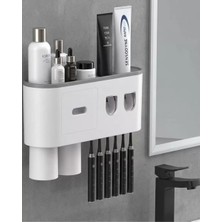 Nemere İthalat Çok Fonksiyonlu Diş Fırçası Tutucu Otomatik Dispenser Bardaklı Organizer Nemere Ithalat